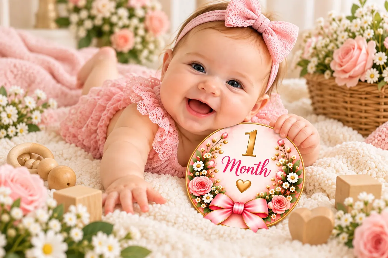 Floral baby milestone collection