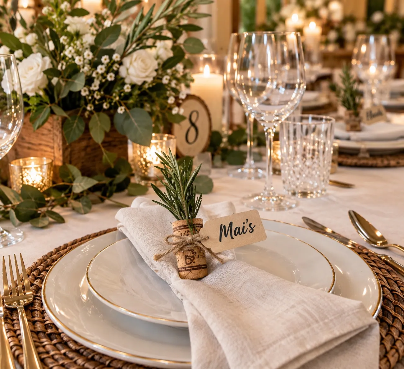 Beautiful handmade celebration table details