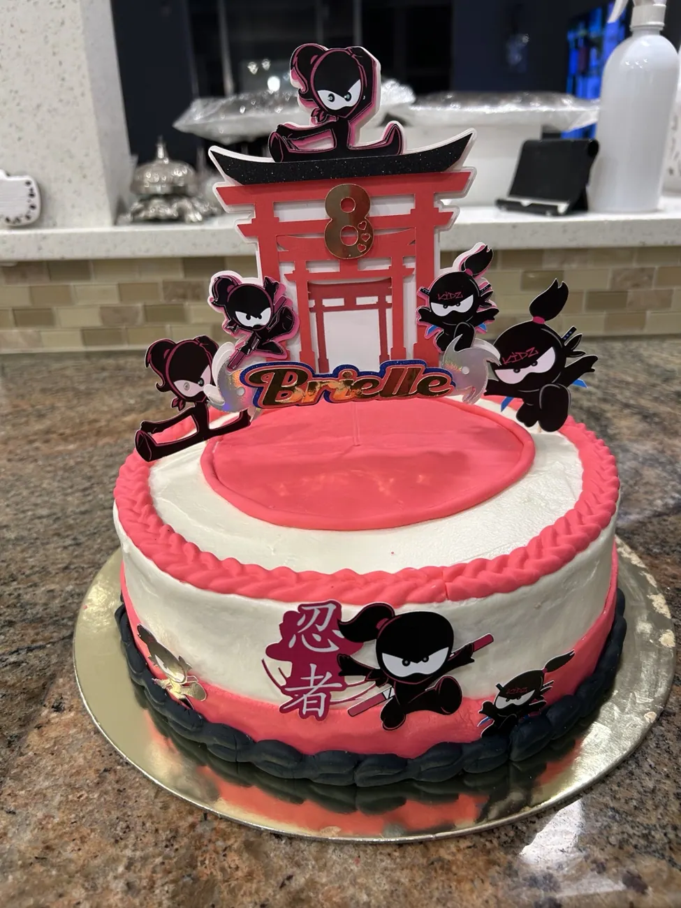 Ninja themed birthday cake topper