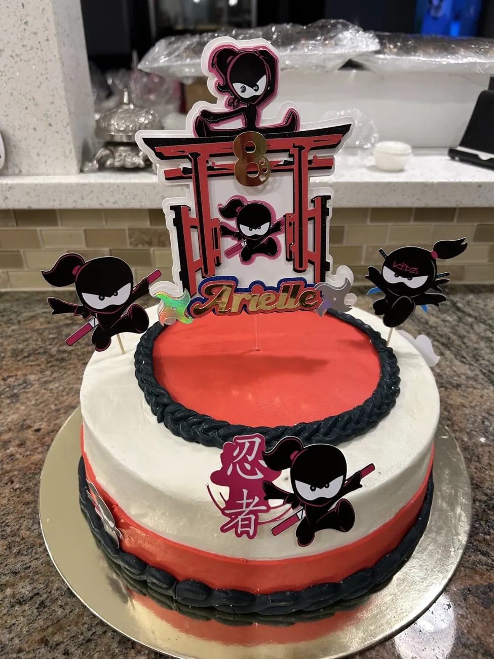 Ninja birthday cake topper details