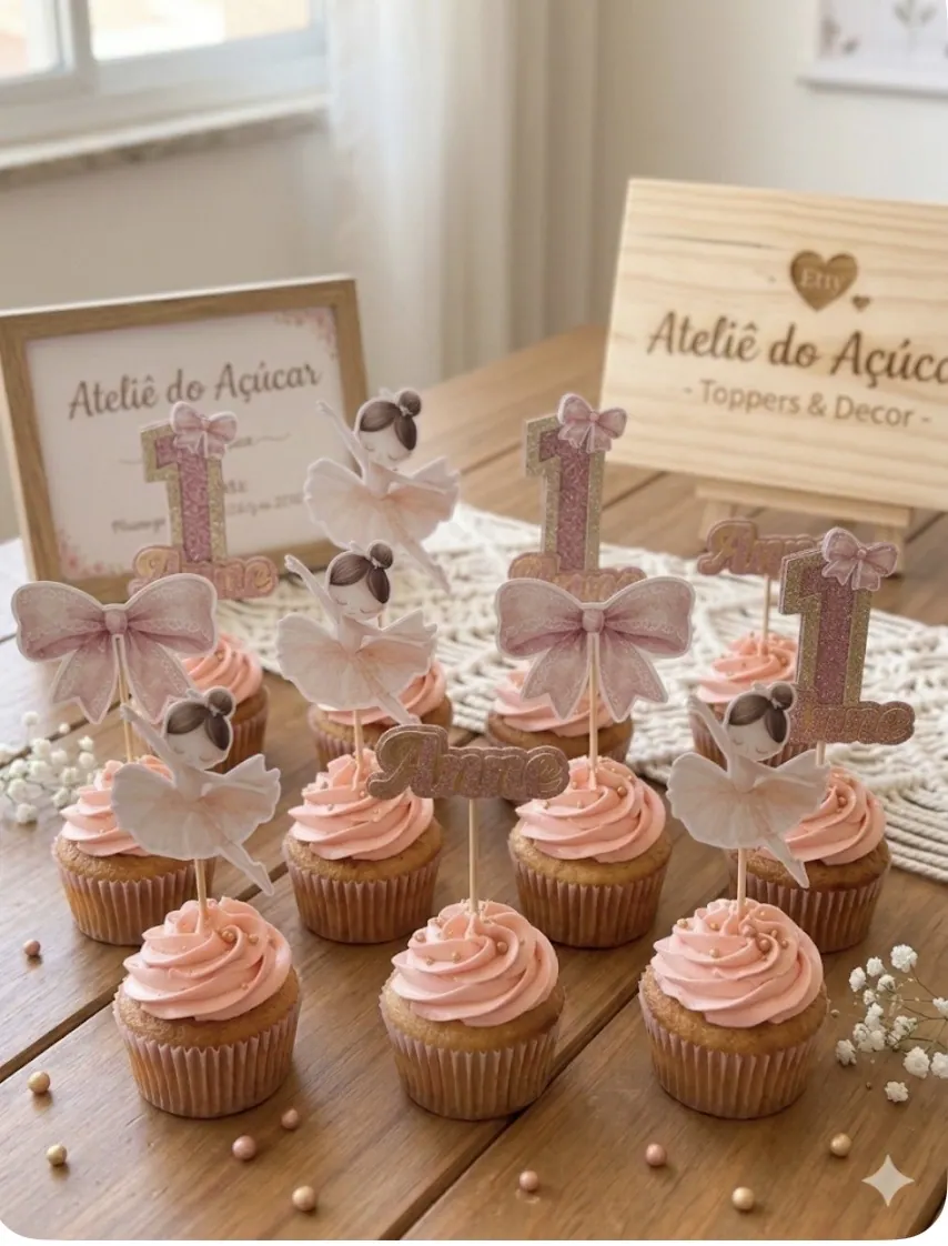 Ballerina cupcake decorations