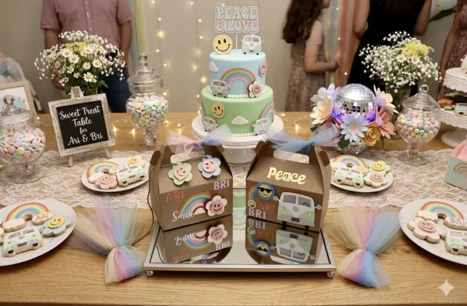 Retro-themed birthday favors