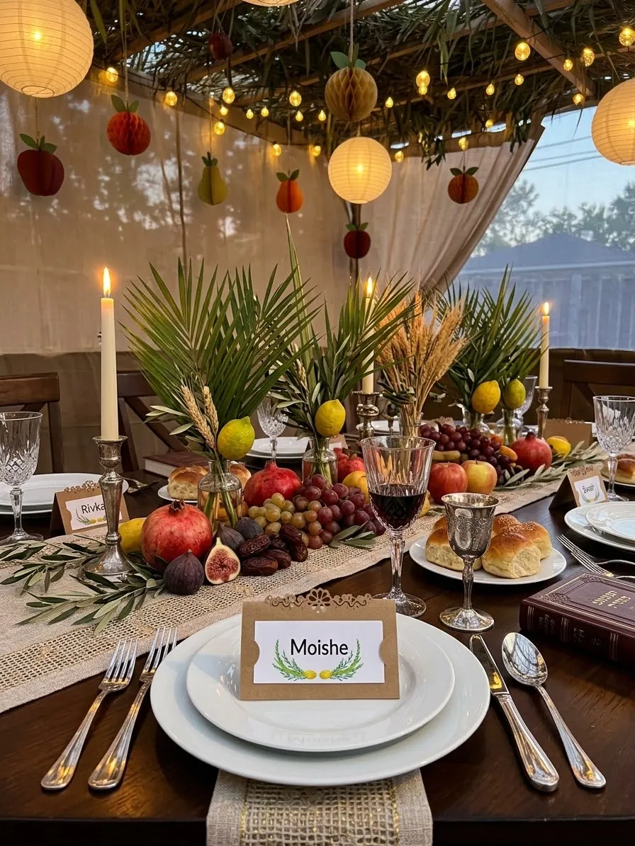 Sukkot place card display