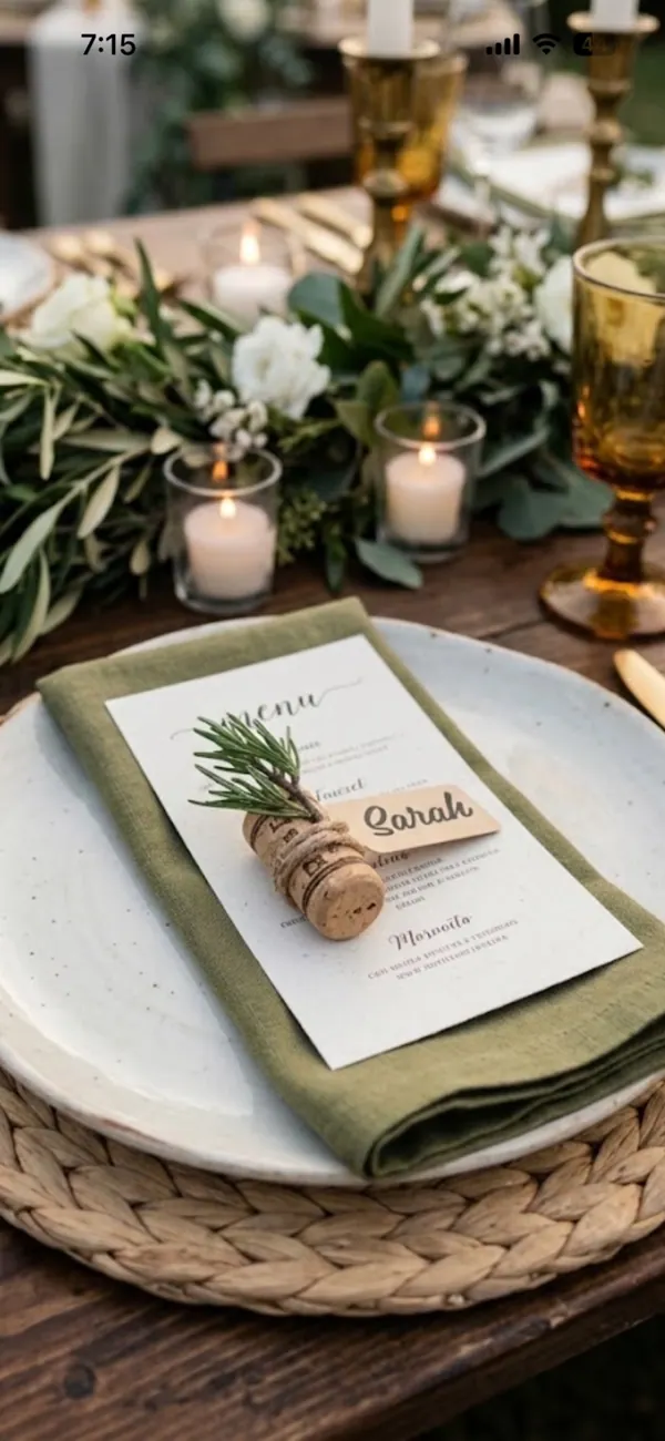 Rustic wedding table styling