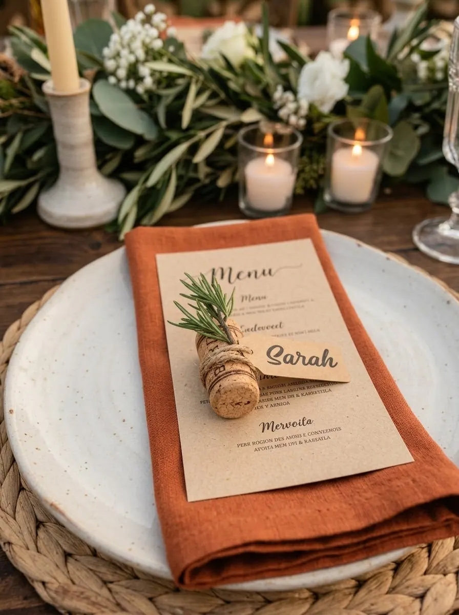 Wedding place card and napkin