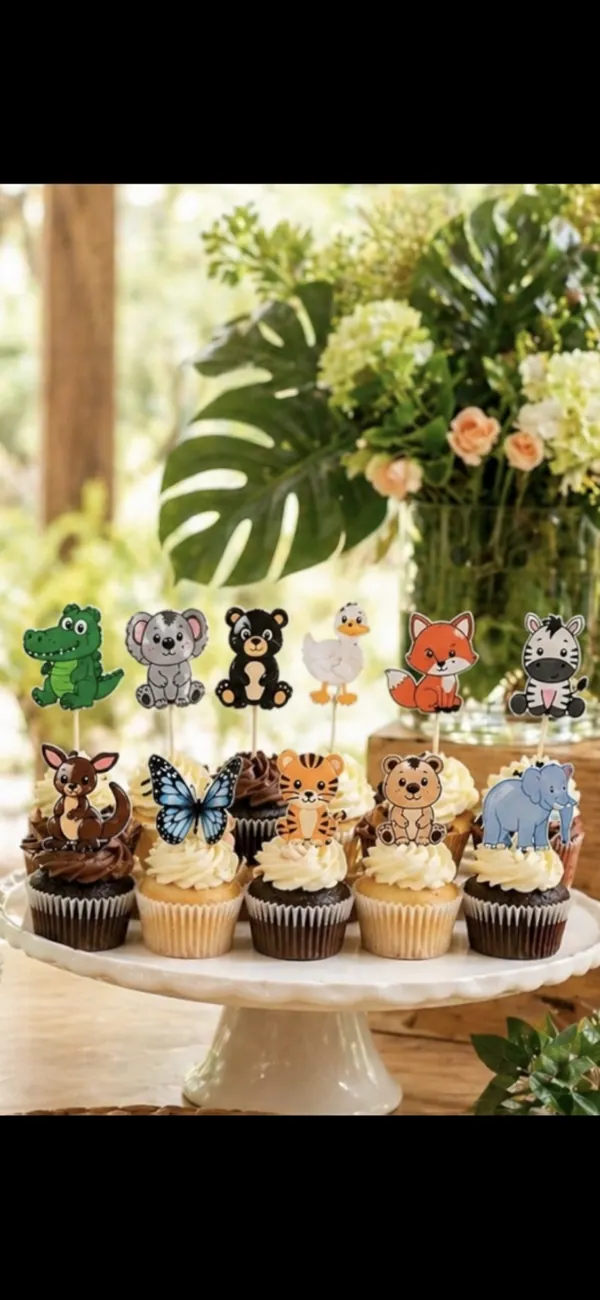 Safari animal cupcake toppers