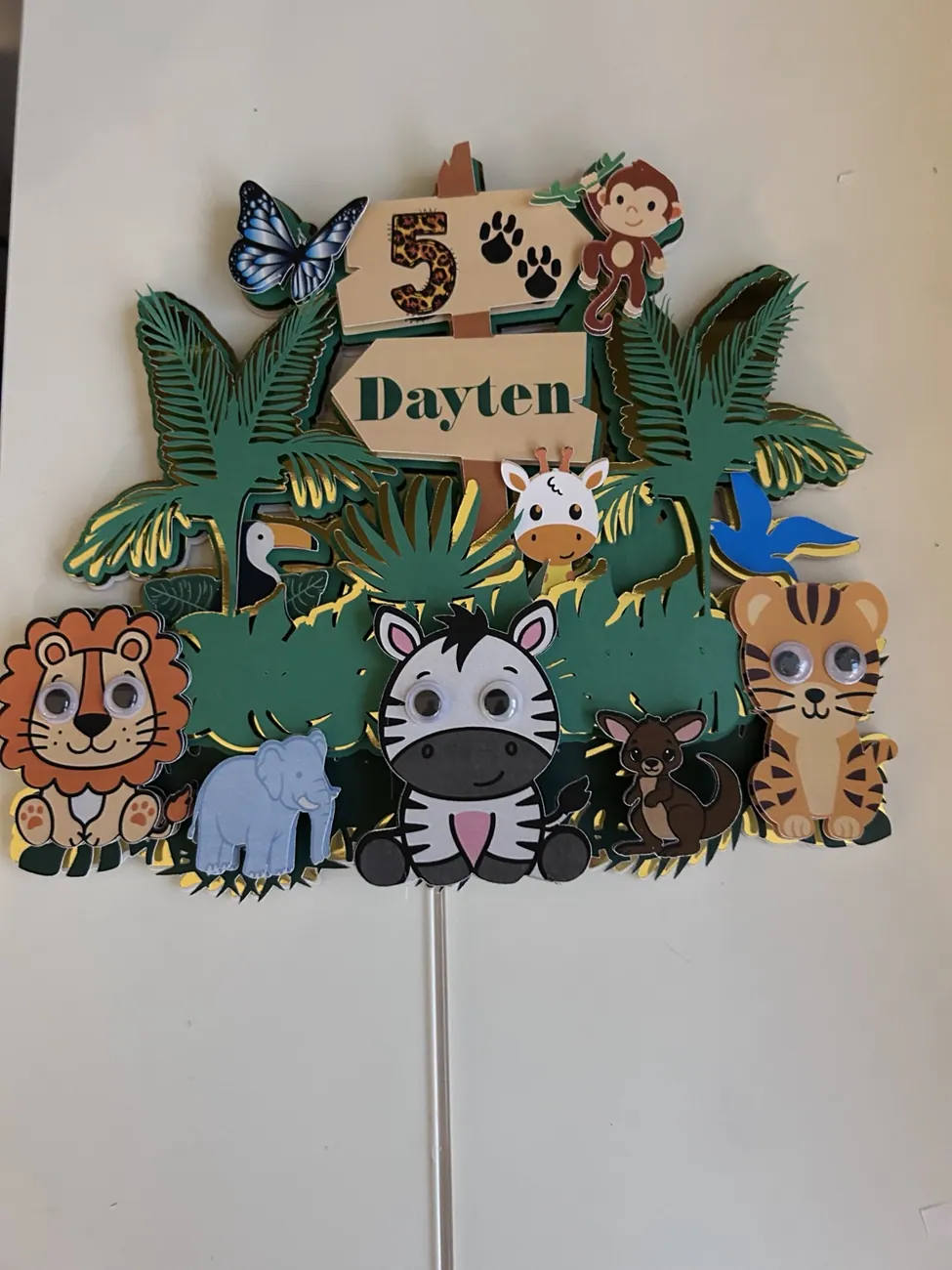 Jungle personalized birthday topper